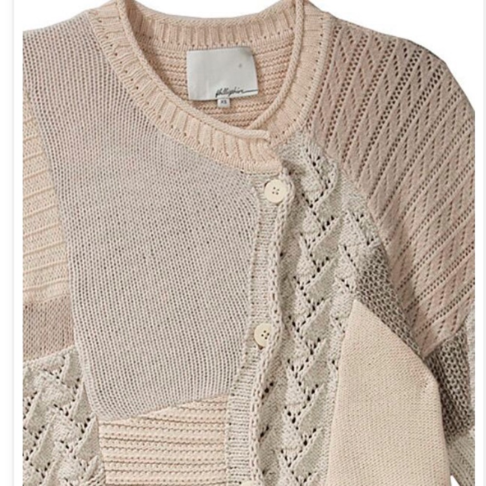 3.1 Phillip Lim Patchwork Asymmetrical Cardigan M - image 4